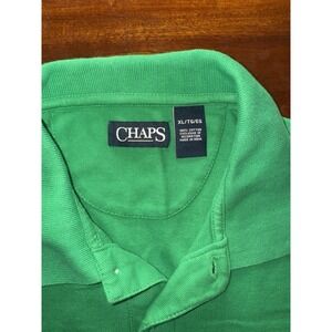 Chaps Mens Green Classic Fit Polo Shirt XL TG EG Cotton Embroidered Logo
